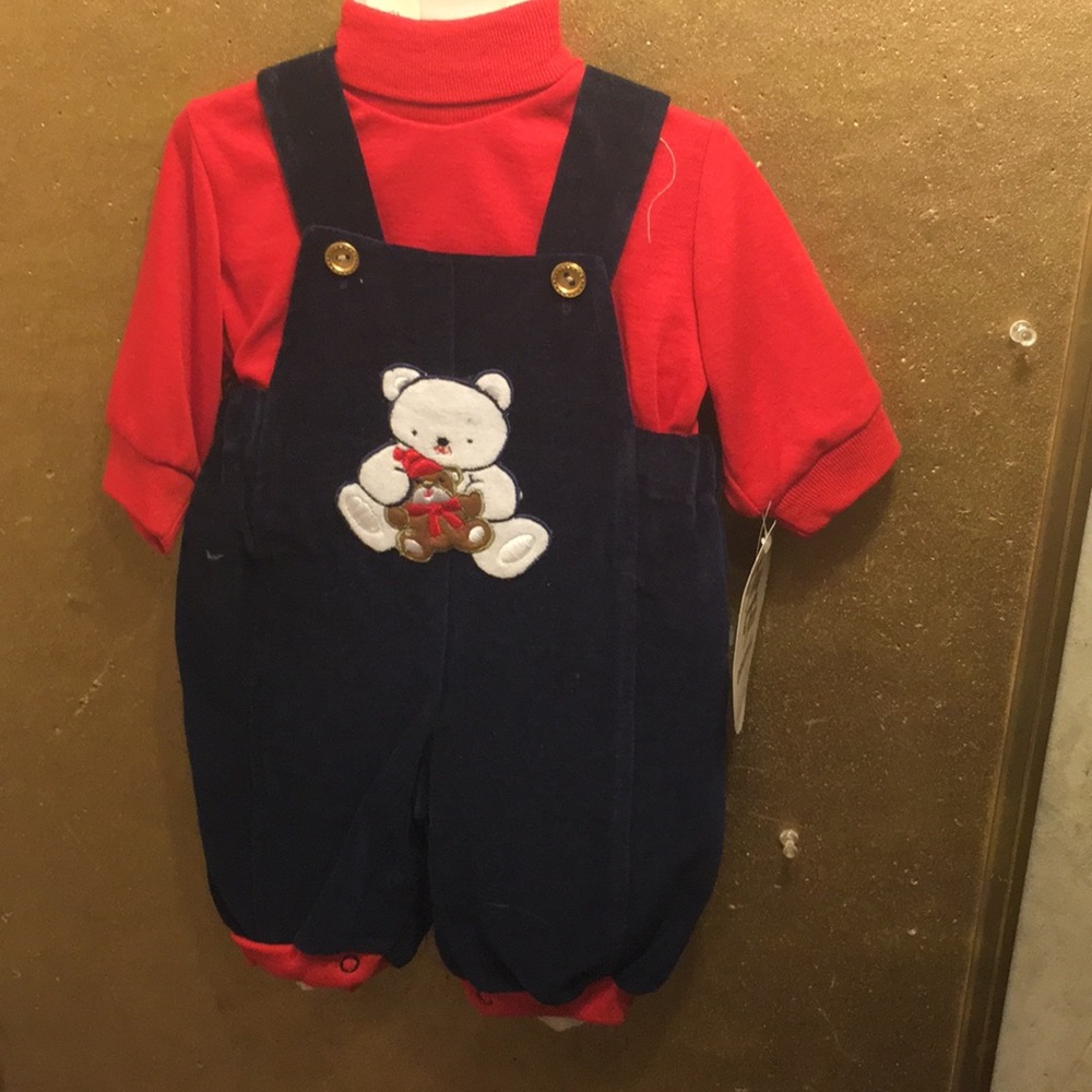 NWT sz 3/6 mths teddy bear holiday outfit